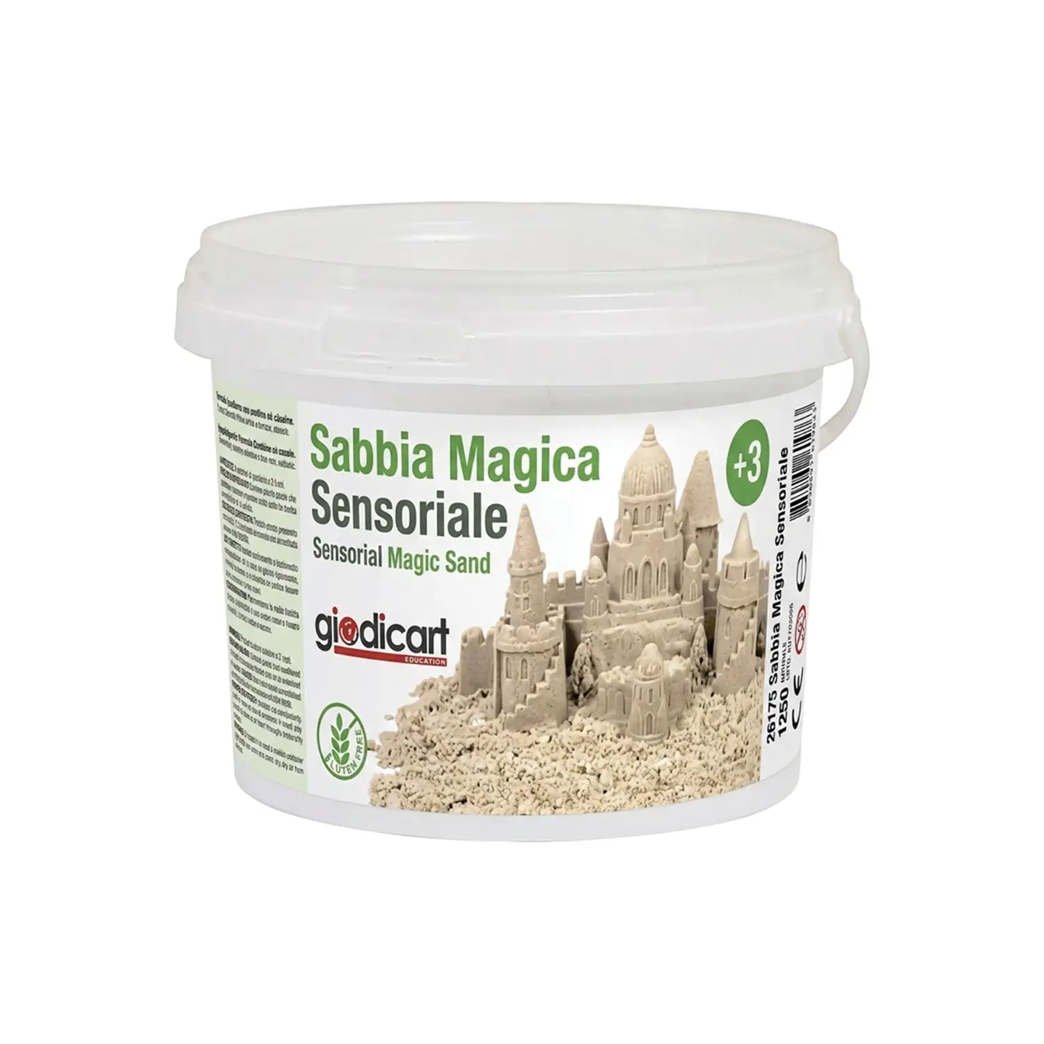 Sabbia Magica per Manipolazione e Attività Sensoriali, Secchiello 1,25 kg Naturale - Paste per modellare
