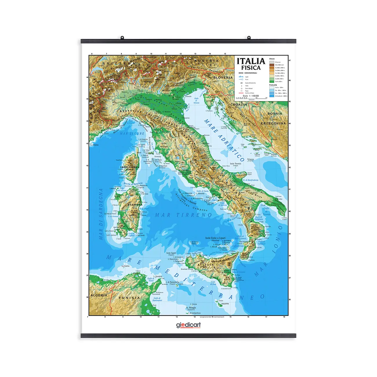 Carta Geografica Italia - Geografia e scienze naturali