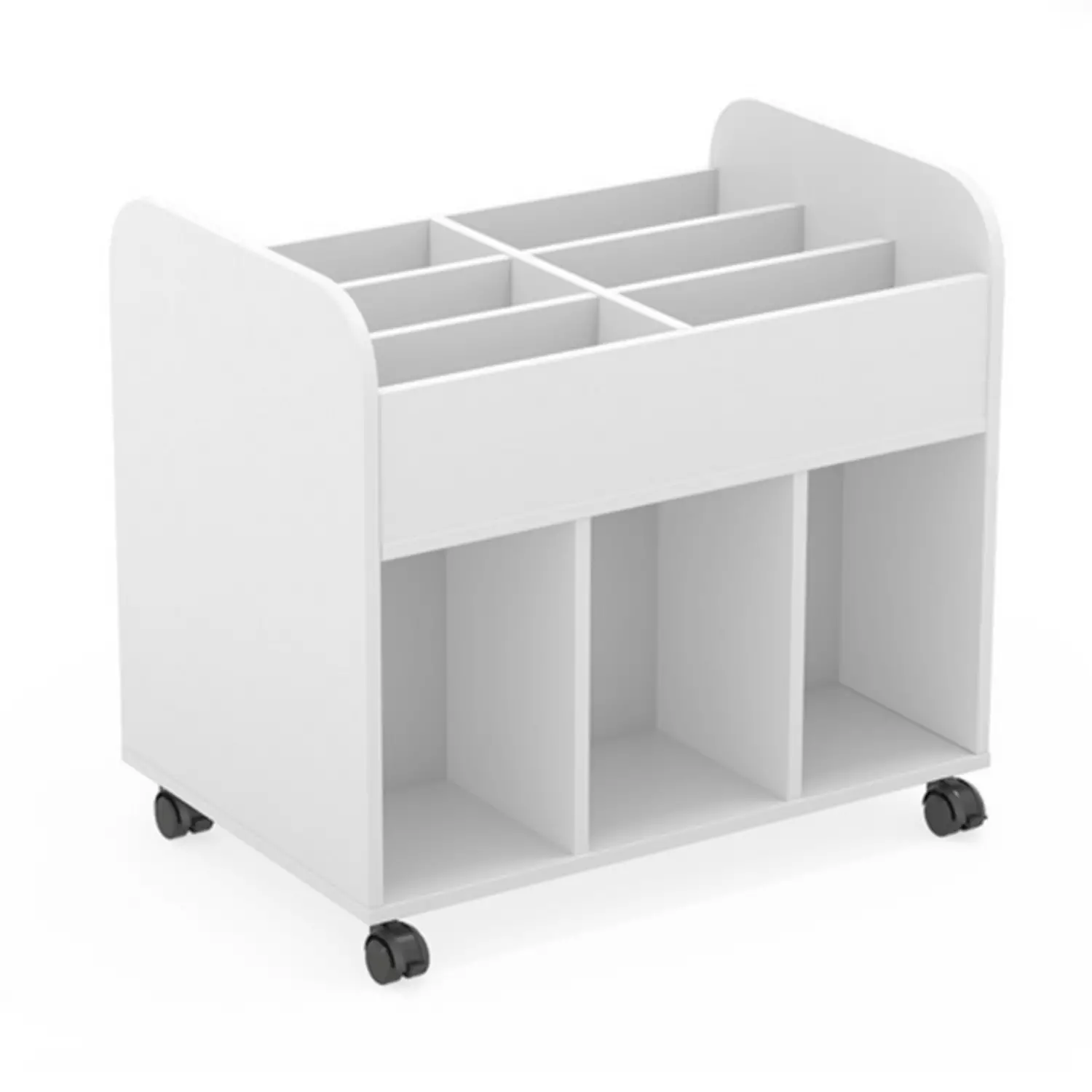 Carrello Portalibri Victory Bianco e Bianco – Carrello Portatile per Libri - Arredo scuola dell'obbligo