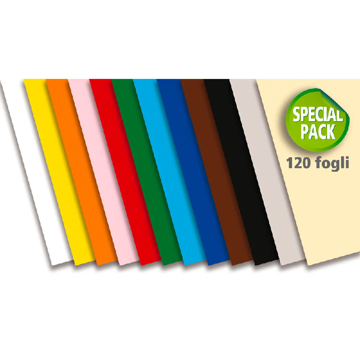 Cartoncino Colorato Premium Liscio 35x50 cm – 120 Fogli 200 gr/m² – Pacco Scuola Base - Carta e cartoncino