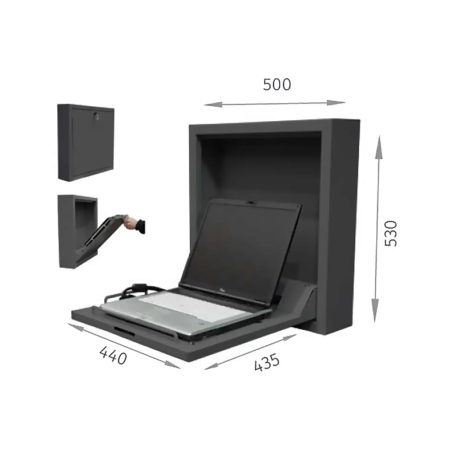 Box Porta Notebook Fino a 17 Pollici – Contenitore per Laptop, Mouse, Tastiera e Tablet - Arredo scuola dell'obbligo