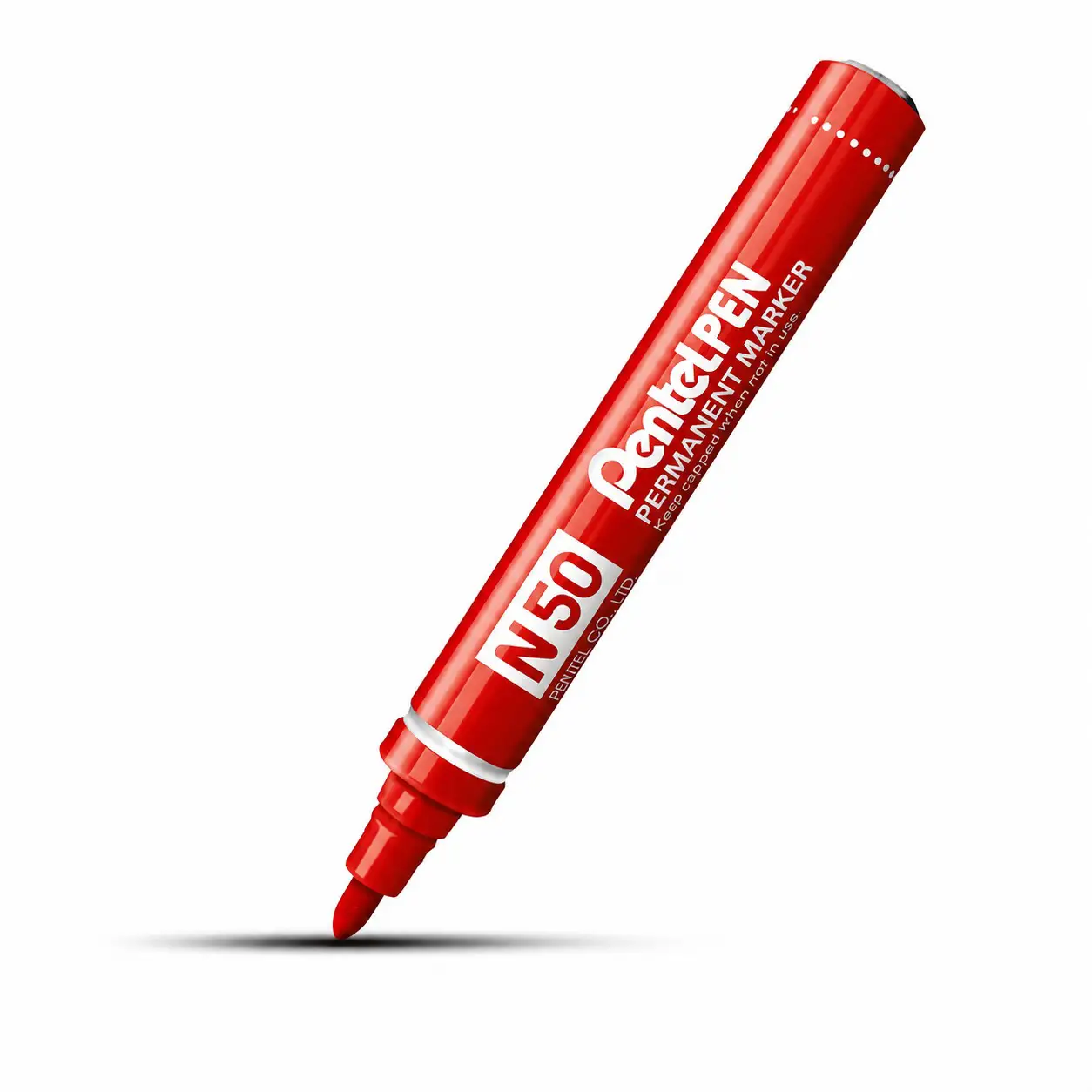 Marker Permanente Pentel N50 Rosso – Punta Tonda 4,3 mm - Pennarelli