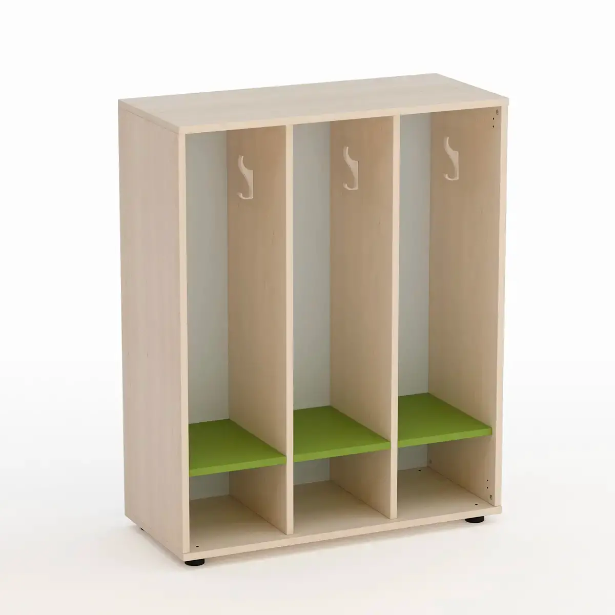 Mobile Scuola Spogliatoio Kubò Betulla a Giorno Verde Kiwi - Conforme CAM - Arredo Nido e Infanzia