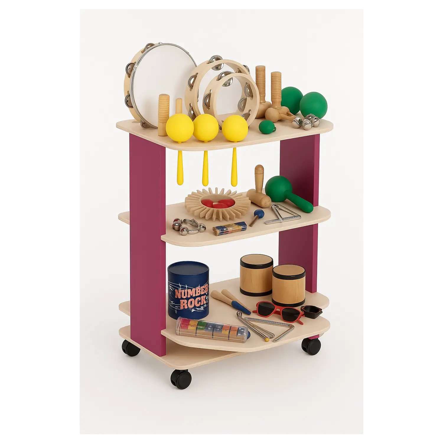 Carrello Musica Scuola Infanzia Easy Line Completo - Conforme CAM - Arredo Nido e Infanzia
