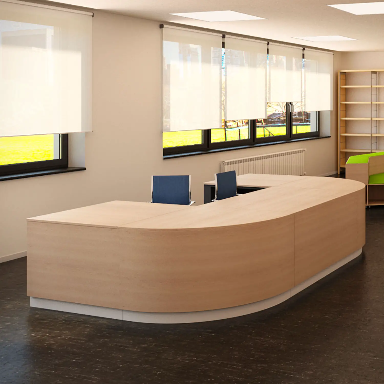Bancone Accoglienza Reception Kubo' Betulla - Conforme CAM - Arredo per l'ufficio