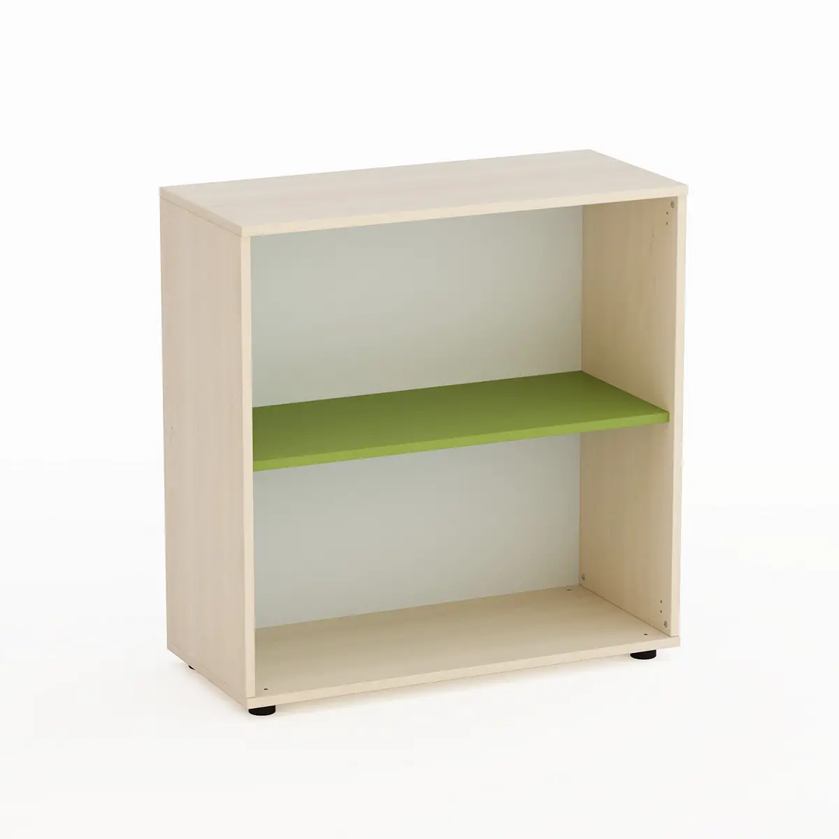 Mobile Kubò Betulla A Giorno H 90 cm Ripiano Verde Kiwi - Conforme CAM - Arredo Nido e Infanzia