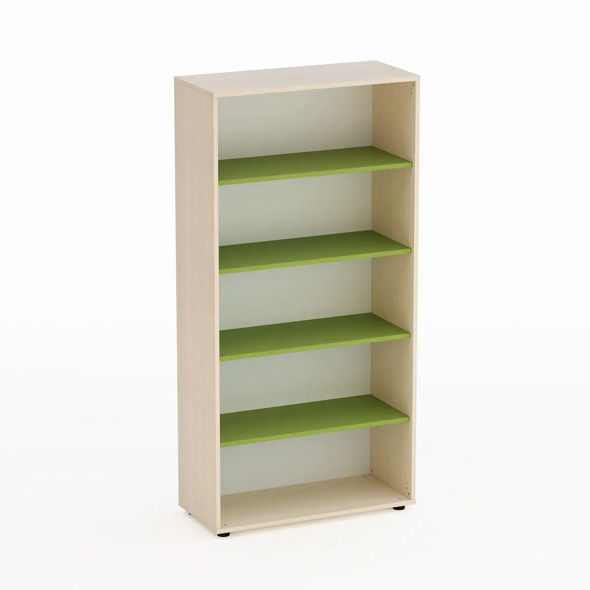 Mobile Kubò Betulla A Giorno H 180 cm Ripiani Verde Kiwi - Conforme CAM - Arredo Nido e Infanzia