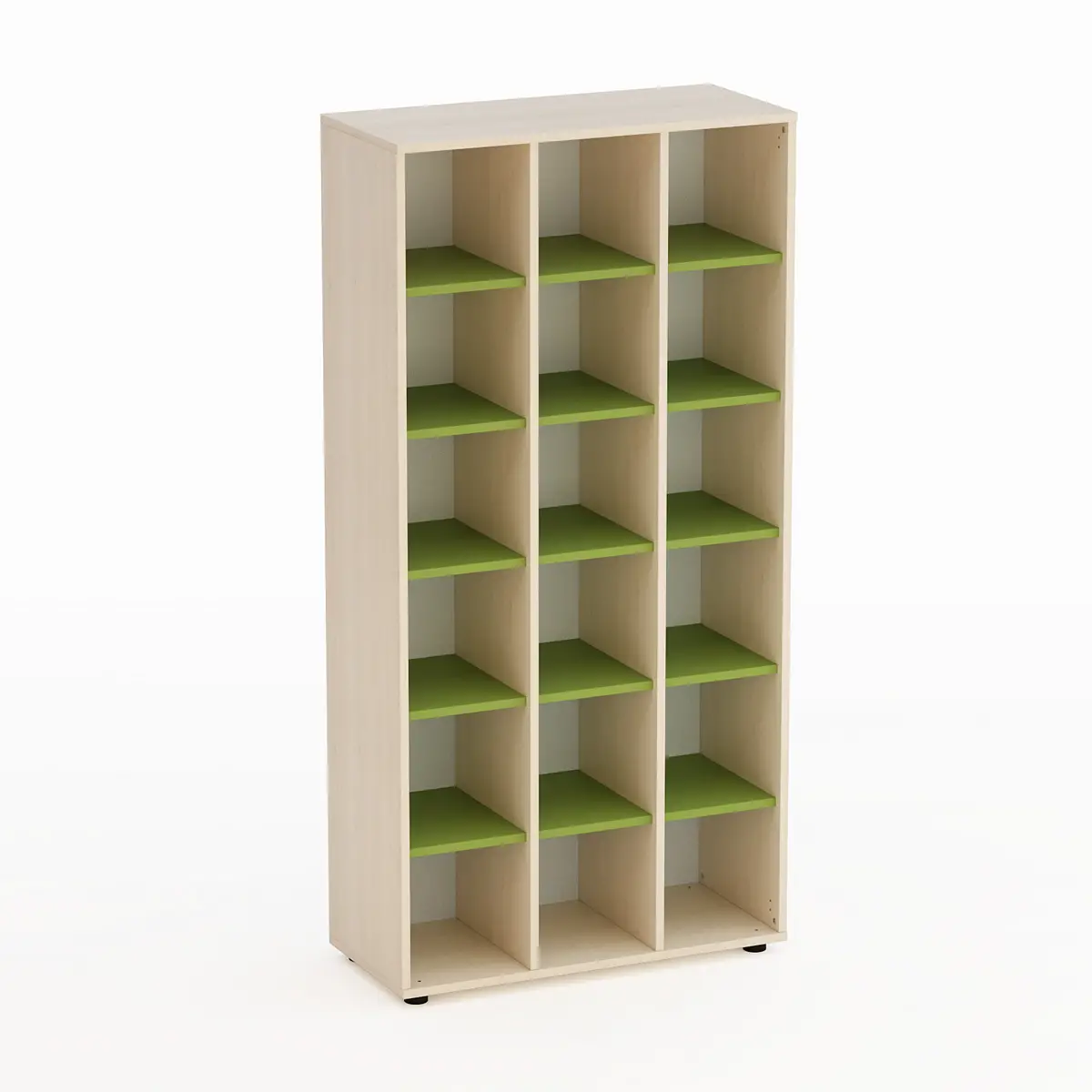 Mobile Kubò Betulla 18 Caselle H 180 Cm. Verde Kiwi - Conforme CAM - Arredo Nido e Infanzia