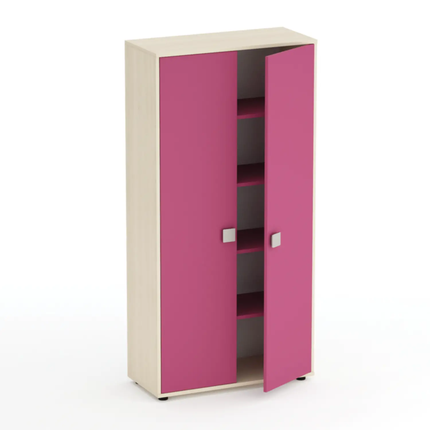 Mobile Kubò Betulla 2 Ante H 180 Cm - Ante Fucsia | Conforme CAM - Arredo Nido e Infanzia