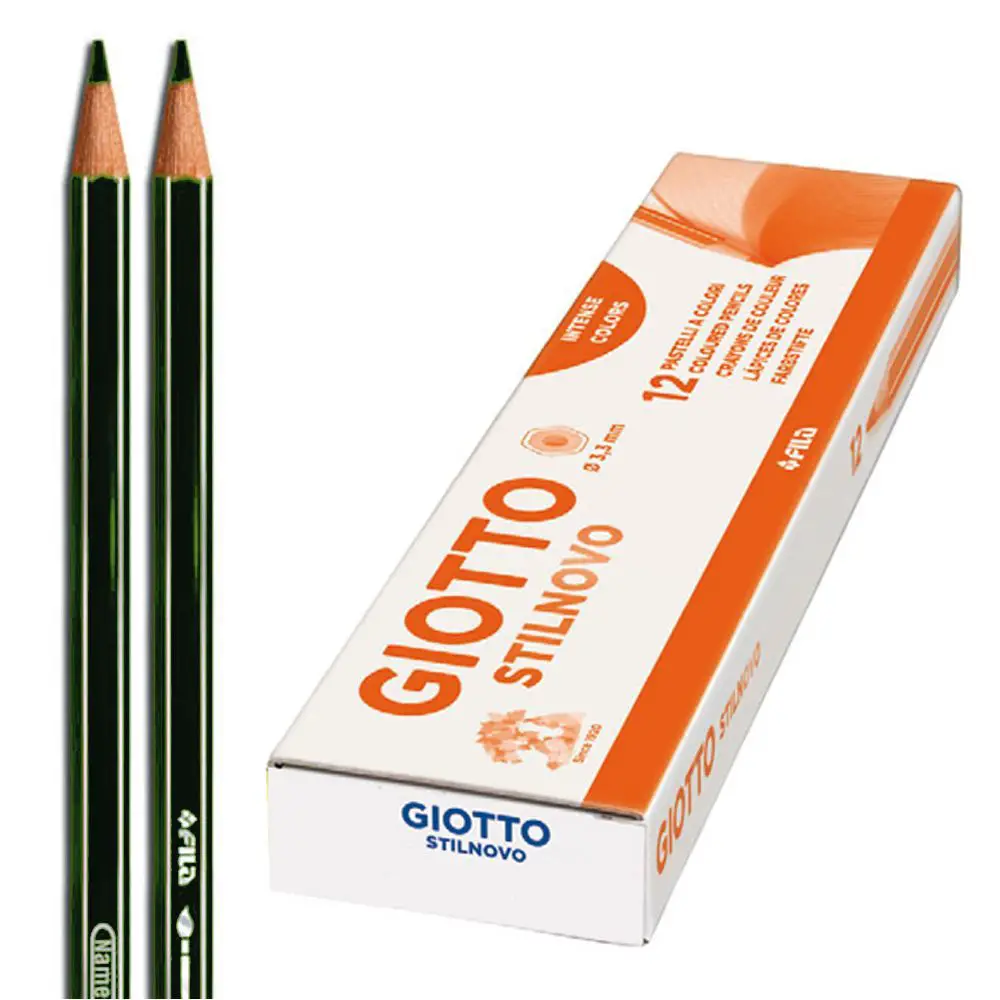 Pastelli a Matita Giotto Stilnovo – 12 Pezzi • Nero - Pastelli