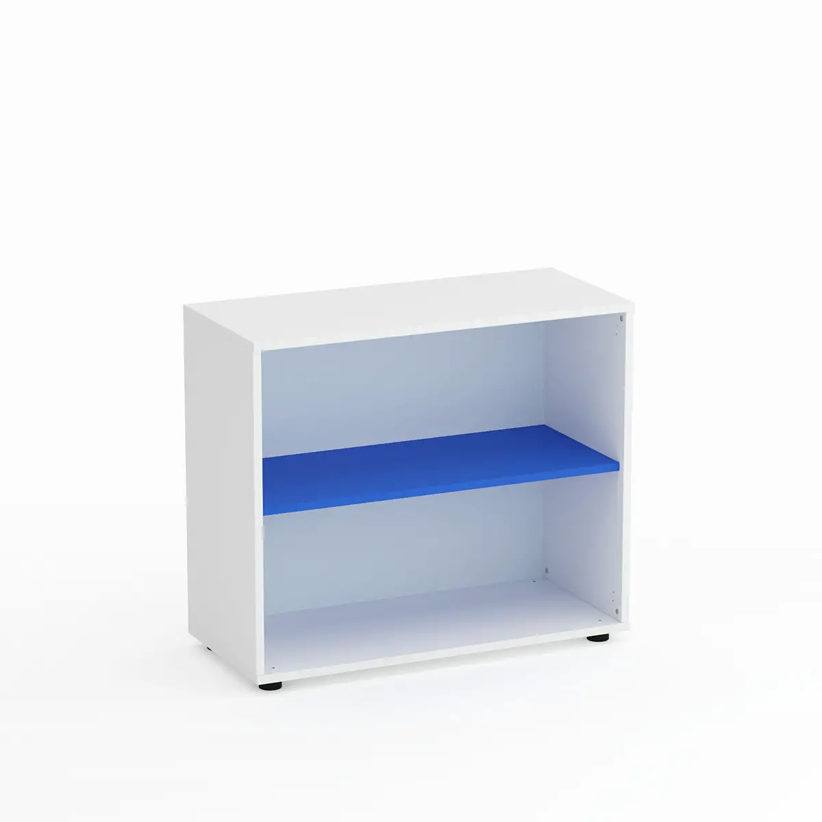 Mobile Scuola Kubò Bianco a Giorno H 75 cm. Ripiani Azzurro - Conforme CAM - Arredo scuola dell'obbligo