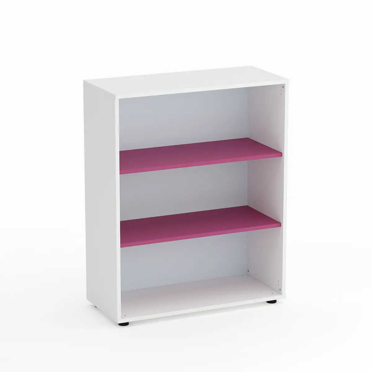 Mobile Scuola Kubò Bianco a Giorno H 110 cm. Ripiani Fucsia - Conforme CAM - Arredo scuola dell'obbligo