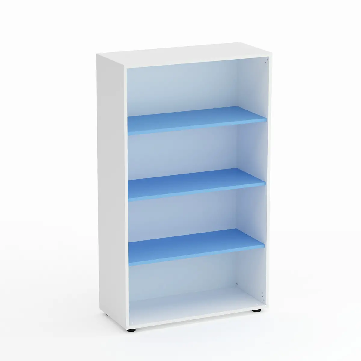 Mobile Scuola Kubò Bianco a Giorno H 150 cm. Ripiani Blu Orizzonte - Conforme CAM - Arredo scuola dell'obbligo