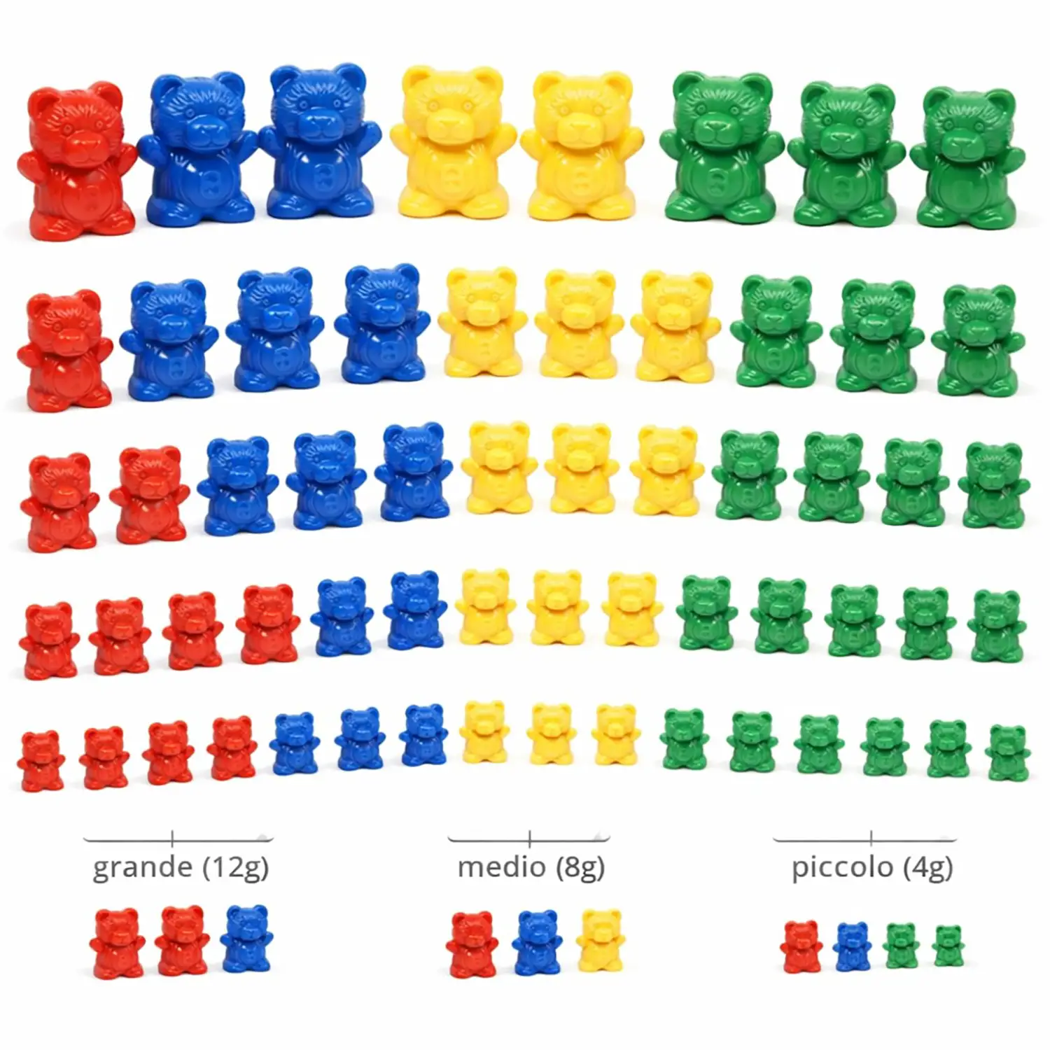 Orsetti in Plastica Rigida – Gioco Didattico per Selezione e Classificazione - Classificazione e matematica