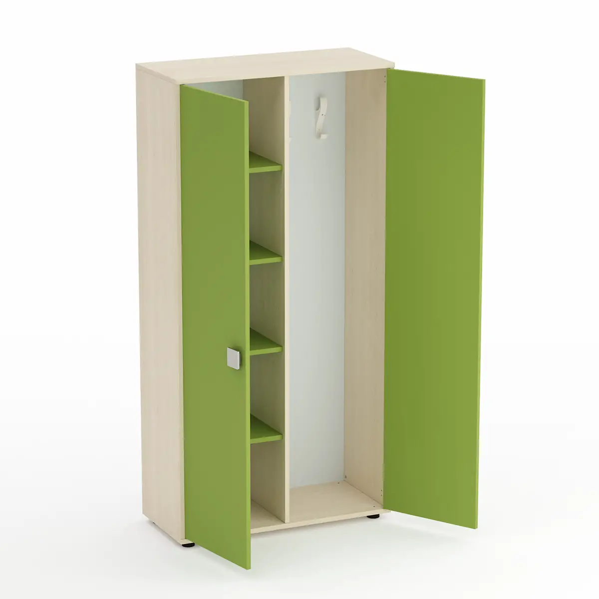 Mobile Scuola Kubò Betulla Spogliatoio Adulti Ante Verde Kiwi - Conforme CAM - Arredo scuola dell'obbligo