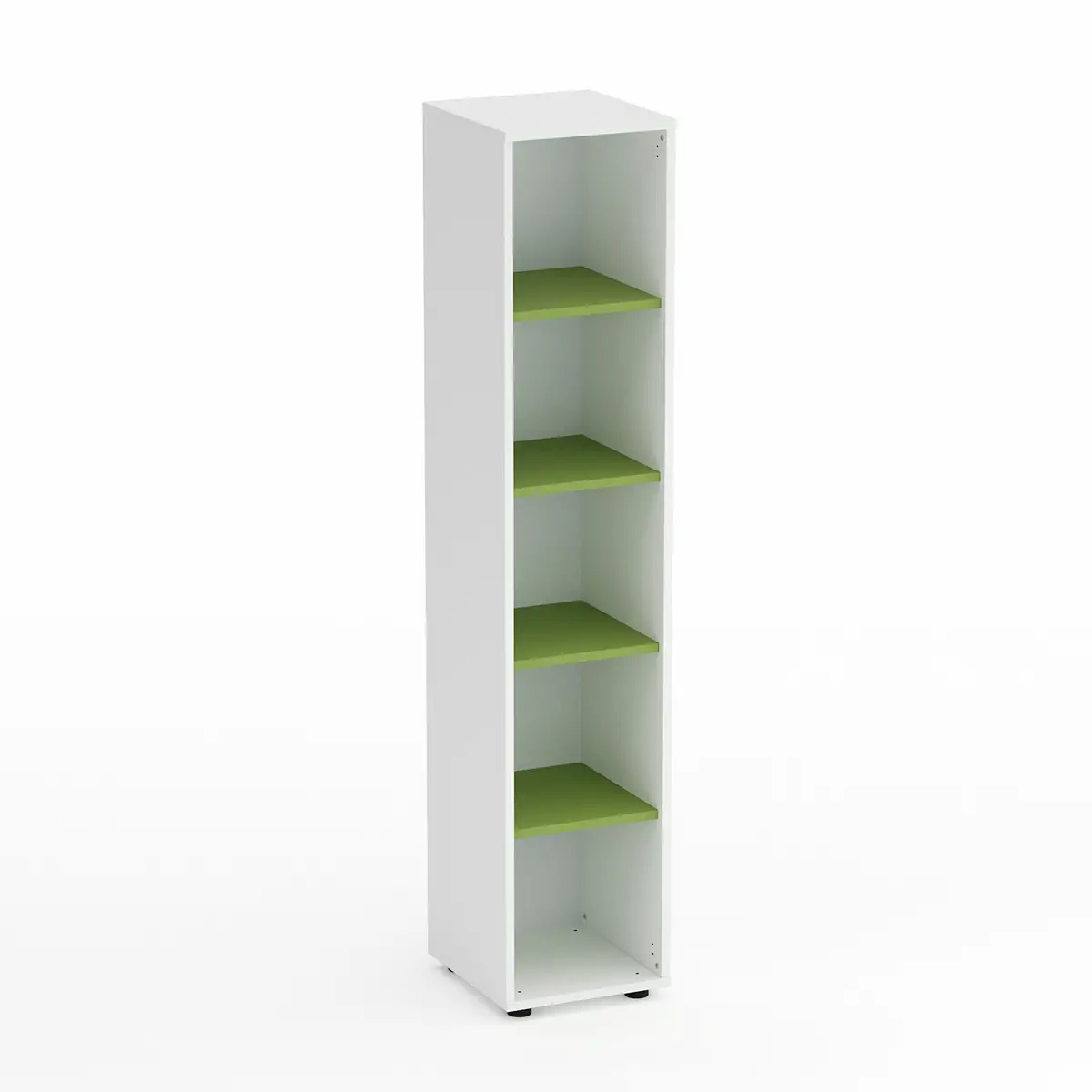 Mobile Scuola Kubò Bianco Colonna 5 vani 180 cm. Ripiani Verde Kiwi - Conforme CAM - Arredo scuola dell'obbligo