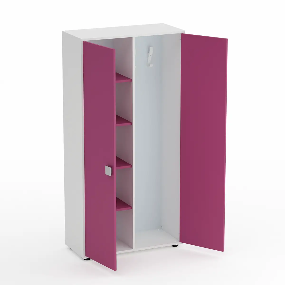 Mobile Spogliatoio Kubò Bianco, Ante Fucsia - Conforme CAM - Arredo scuola dell'obbligo