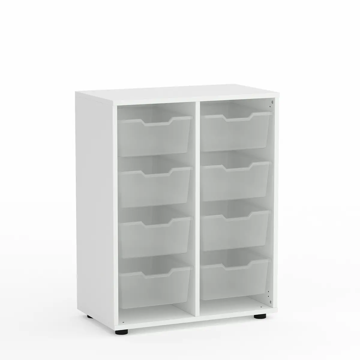 Mobile Scuola Kubò Bianco con 8 Tiretti Alti Altezza 90 cm. - Conforme CAM - Arredo scuola dell'obbligo