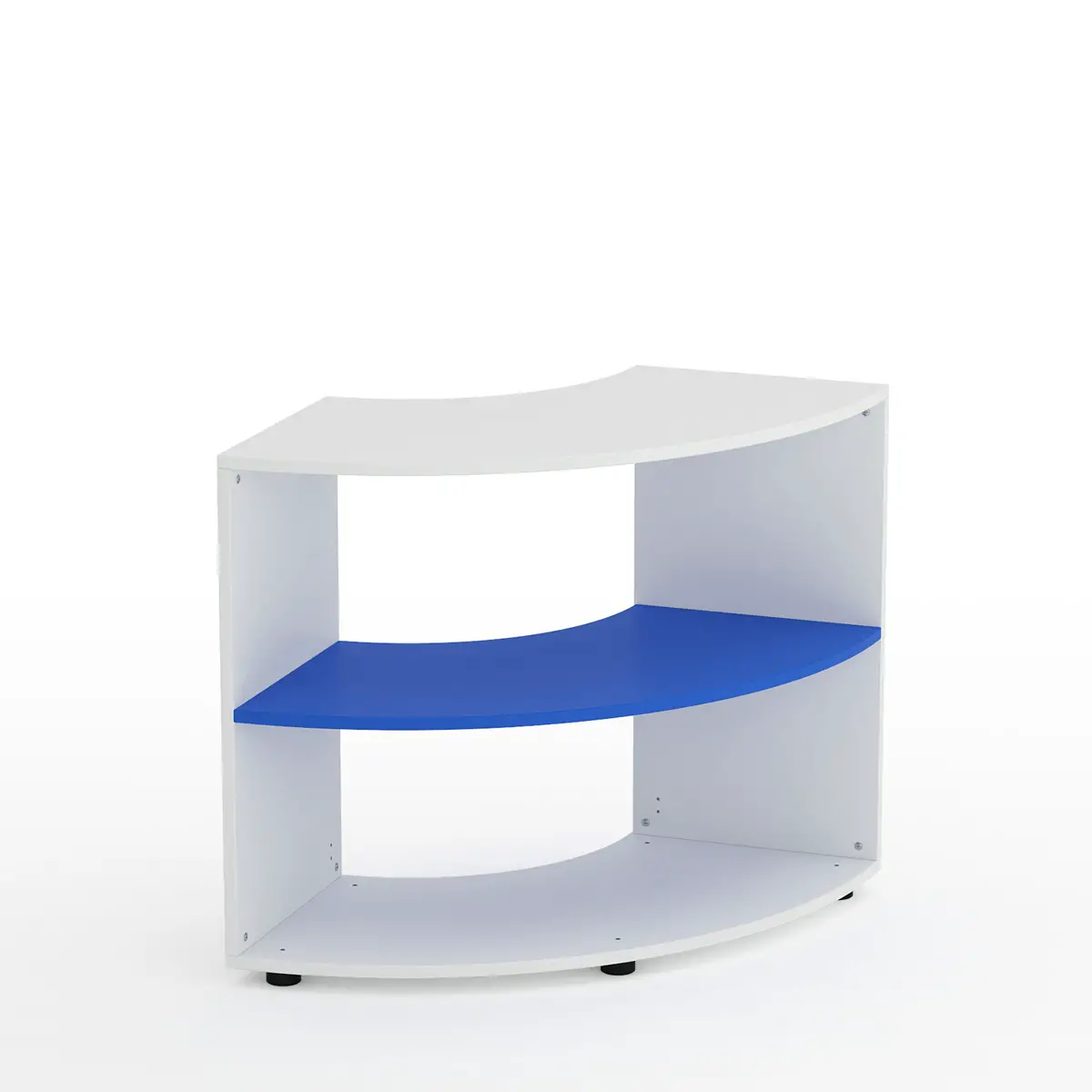 Mobile Scuola Kubò Bianco Angolare H 75 cm. Ripiani Azzurro - Conforme CAM - Arredo scuola dell'obbligo