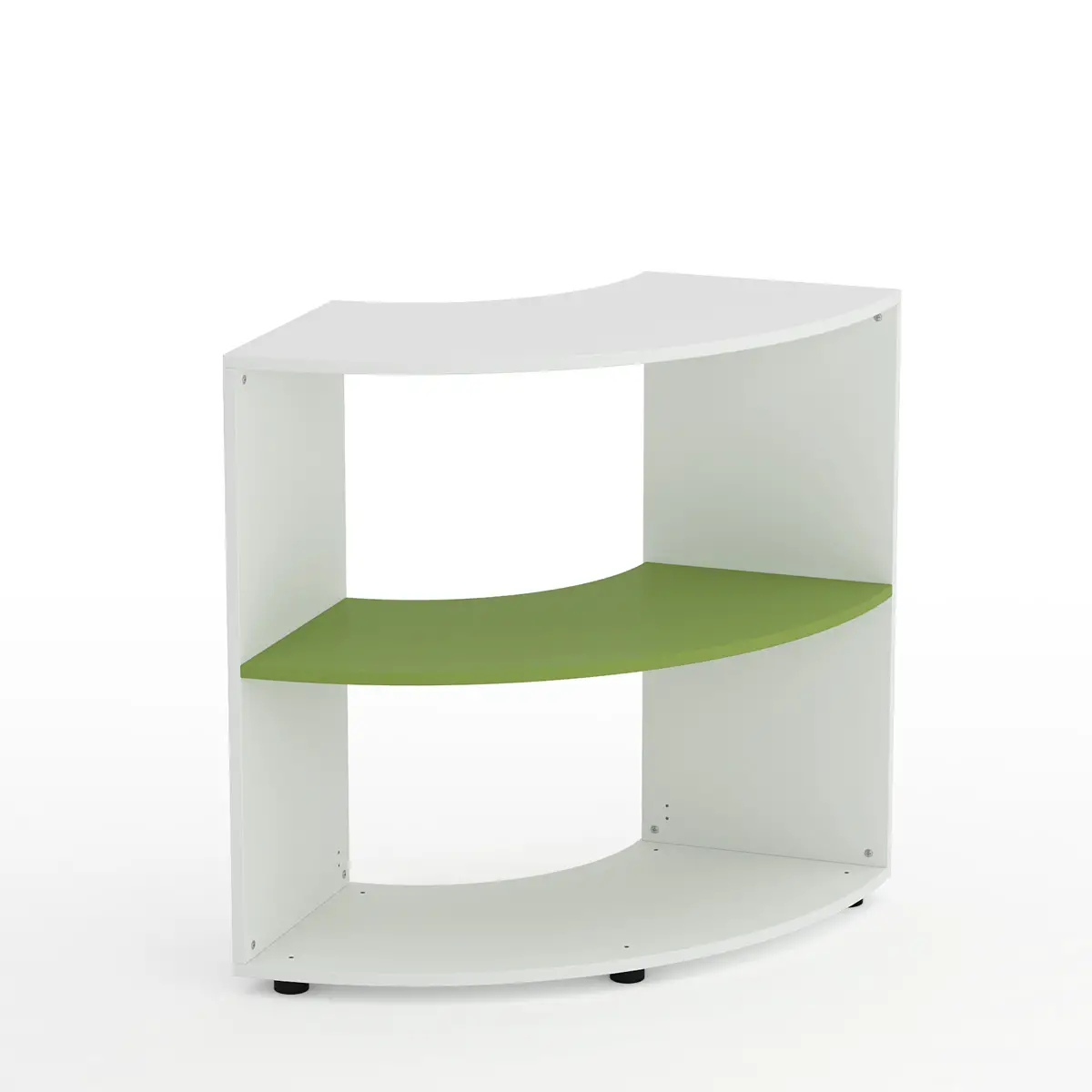 Mobile Scuola Kubò Bianco Angolare H 90 cm. Ripiani Verde Kiwi - Conforme CAM - Arredo scuola dell'obbligo