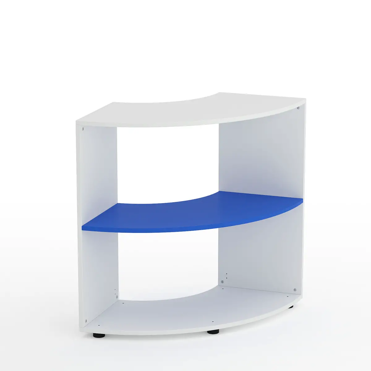 Mobile Scuola Kubò Bianco Angolare H 90 cm. Ripiani Azzurro - Conforme CAM - Arredo scuola dell'obbligo