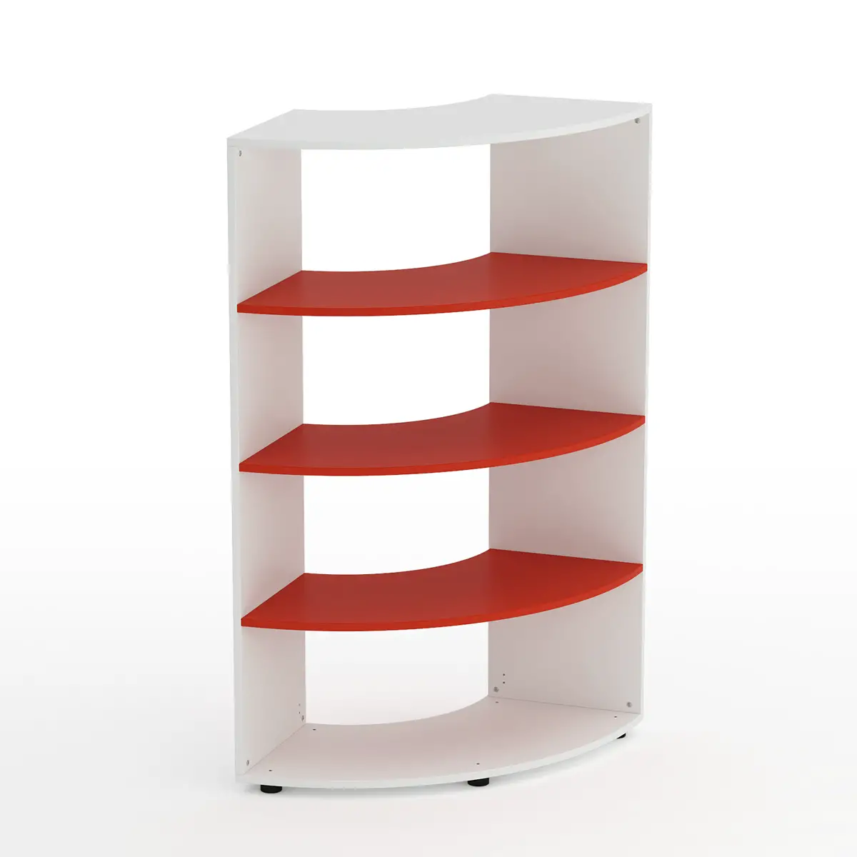 Mobile Scuola Kubò Bianco Angolare H 150 cm. Ripiani Rosso - Conforme CAM - Arredo scuola dell'obbligo