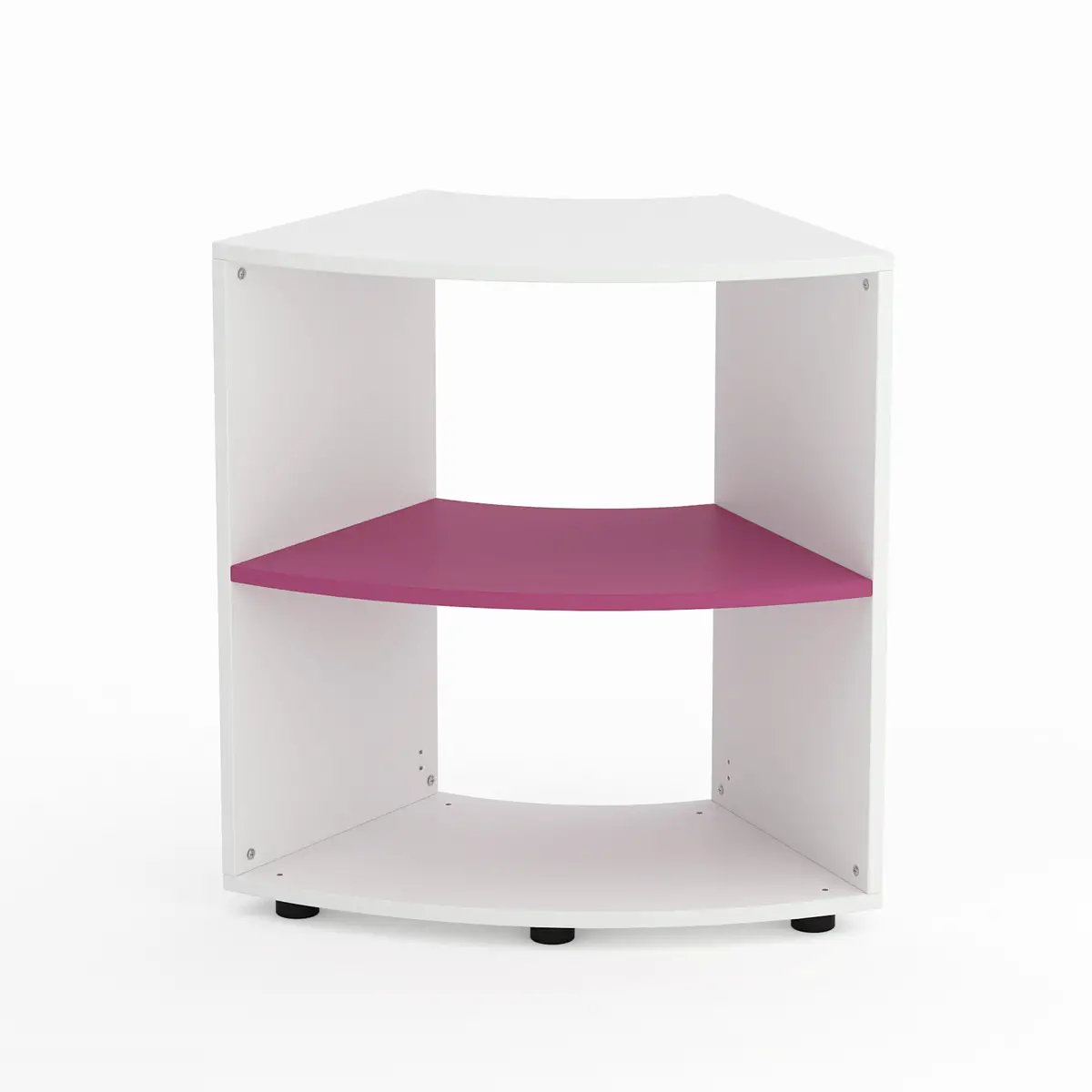 Mobile Scuola Kubò Bianco Curvo 60 Gradi H 75 cm. Ripiani Fucsia - Conforme CAM - Arredo scuola dell'obbligo