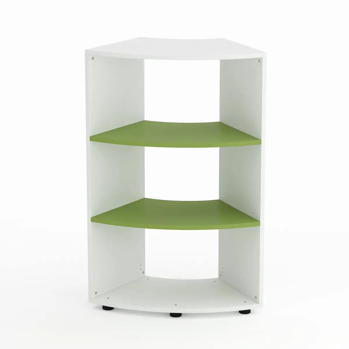 Mobile Scuola Kubò Bianco Curvo 60 Gradi H 110 cm. Ripiani Verde Kiwi - Conforme CAM - Arredo scuola dell'obbligo