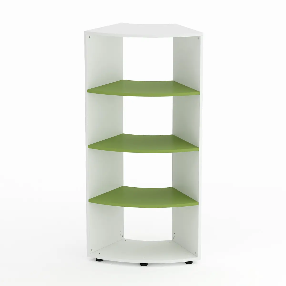 Mobile Scuola Kubò Bianco Curvo 60 Gradi H 150 cm. Ripiani Verde Kiwi - Conforme CAM - Arredo scuola dell'obbligo