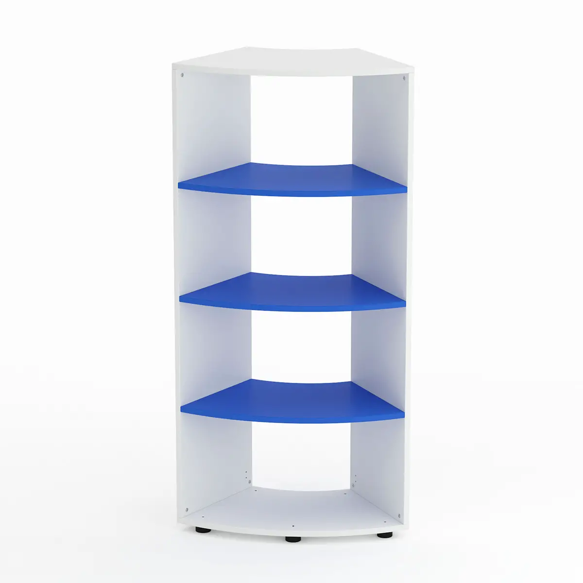 Mobile Scuola Kubò Bianco Curvo 60 Gradi H 150 cm. Ripiani Azzurro - Conforme CAM - Arredo scuola dell'obbligo
