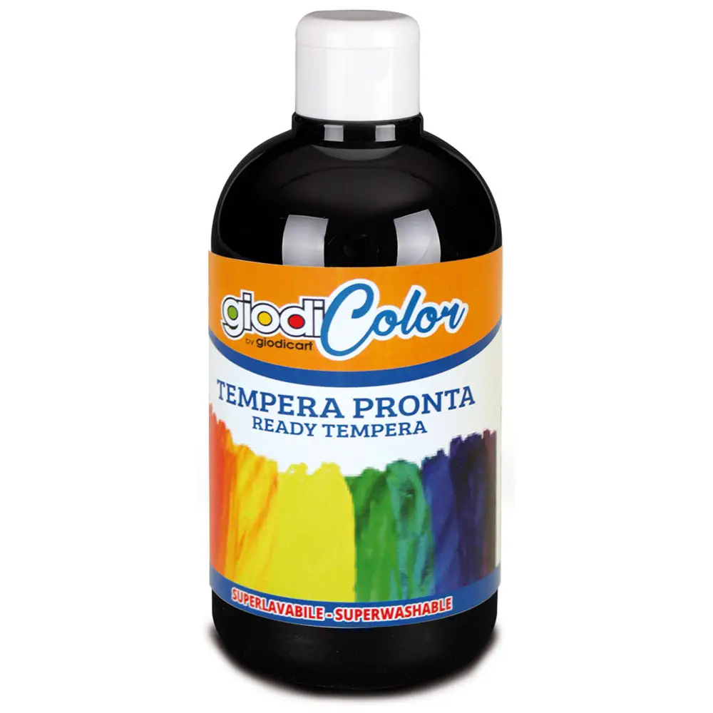 Colore a Tempera per Bambini Giodicolor 500 ml. Nero - Tempere