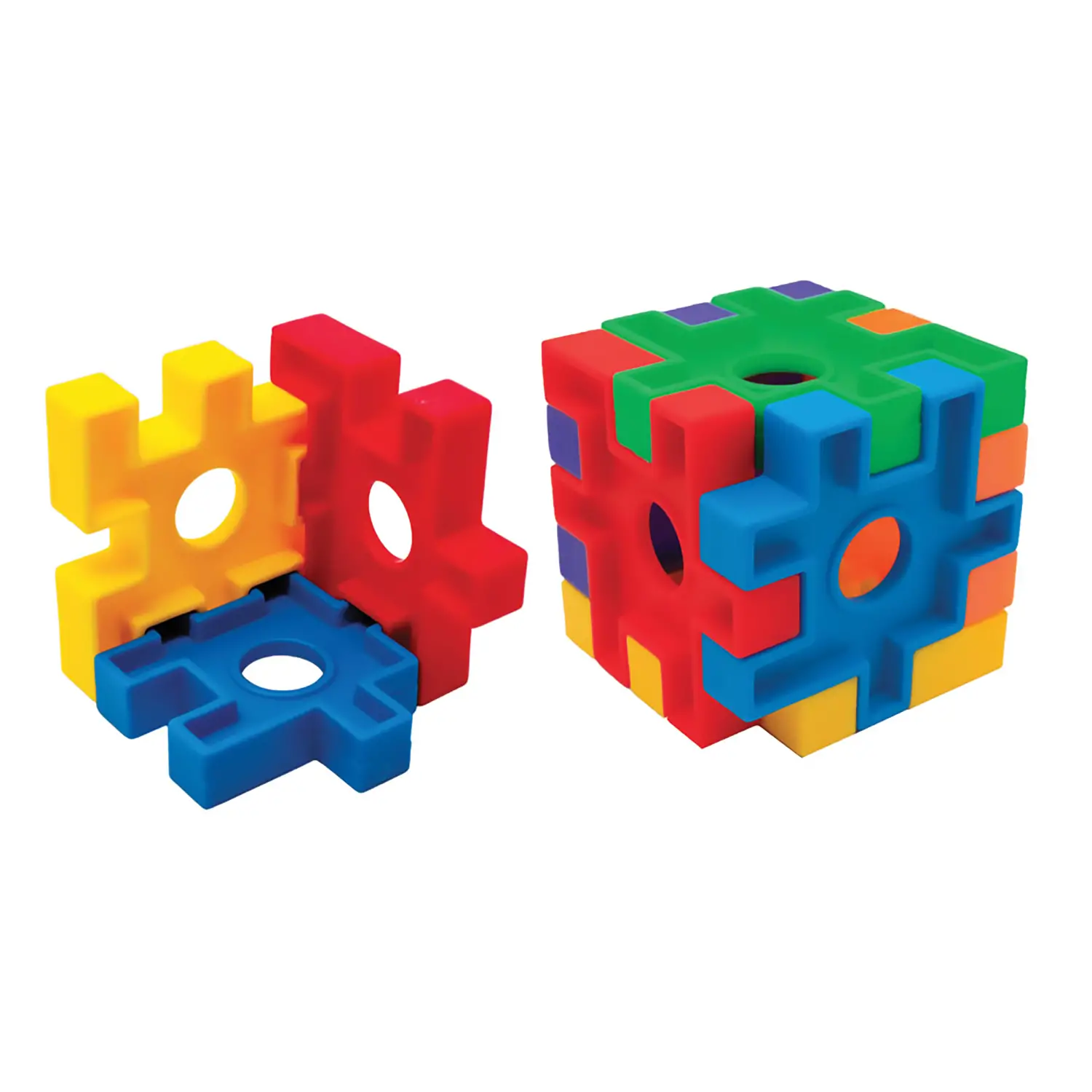 Costruire i Cubi, Costruzioni in Plastica Puzzle Builders, 72 Elementi - Costruzioni in plastica