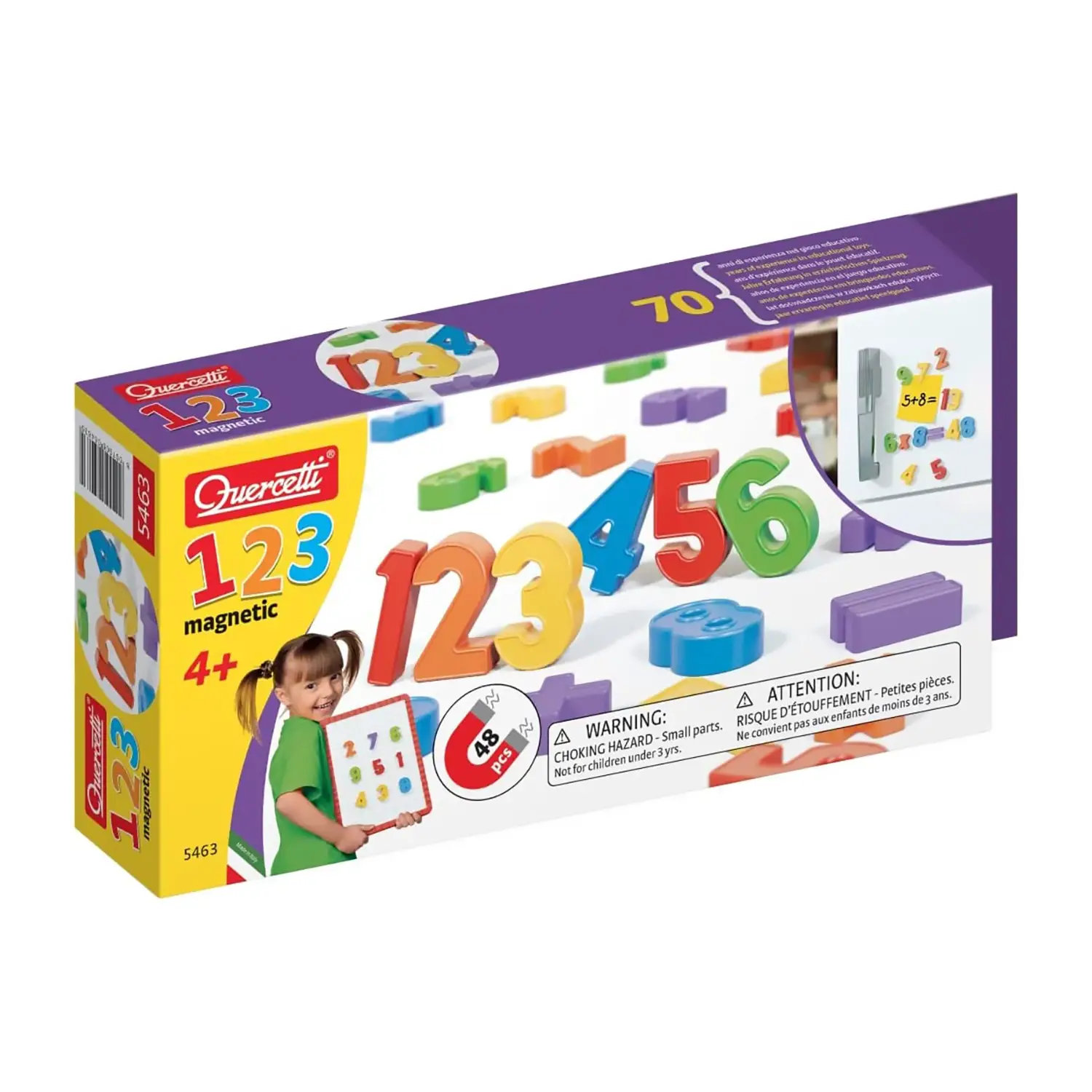 Numeri Magnetici Basic Quercetti 5463 – Set 48 Pezzi per Imparare la Matematica - Linguaggio