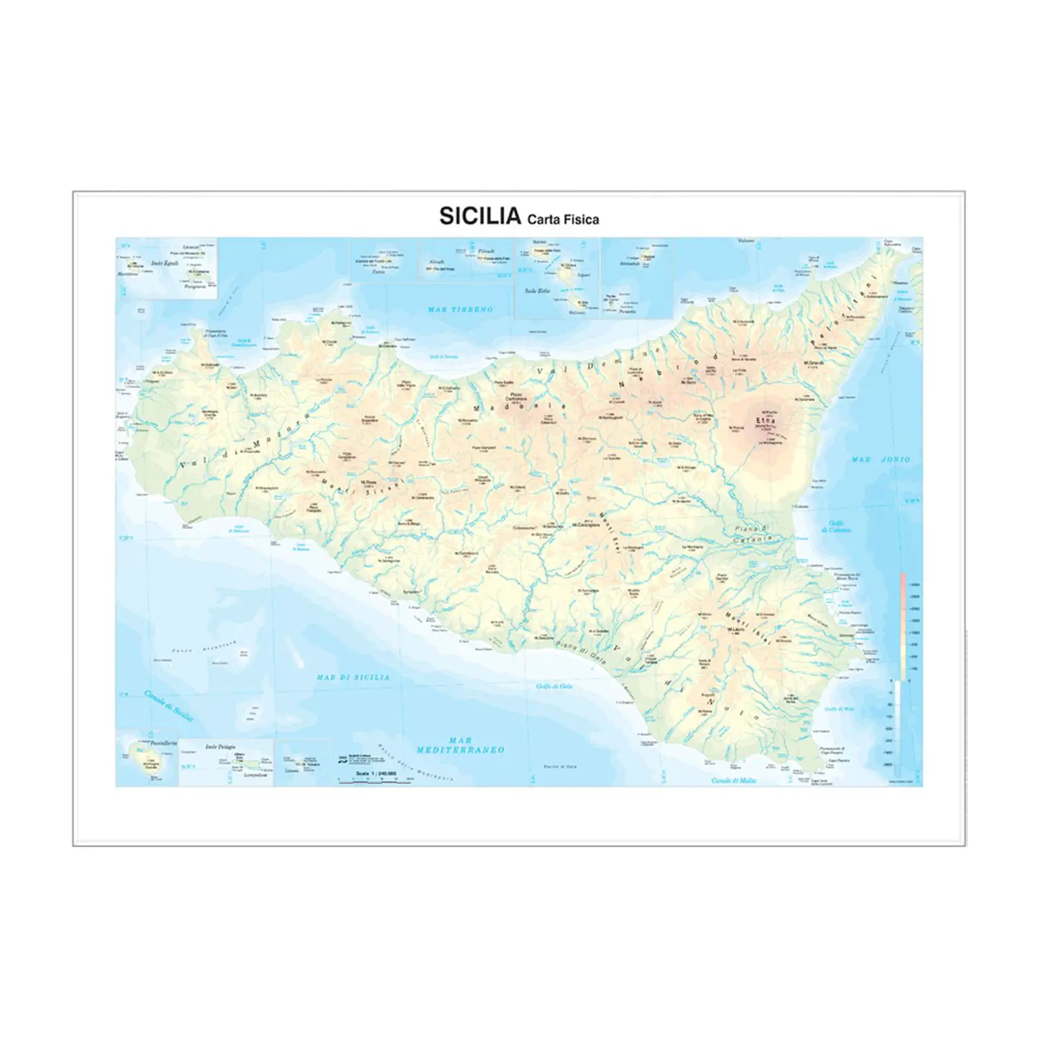 Carta Geografica Regionale Sicilia - Geografia e scienze naturali