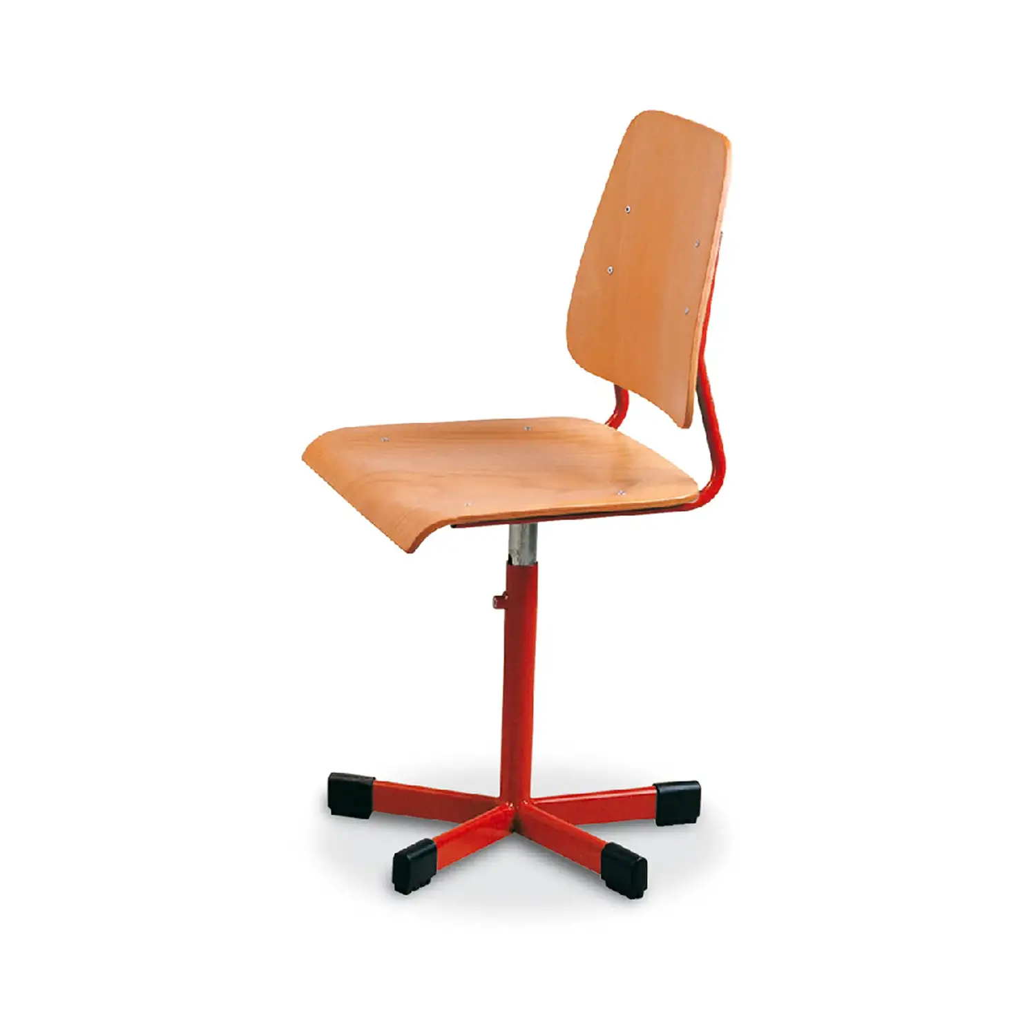Sgabello Regolabile Rossa – Seduta Anatomica in Multistrato di Faggio 38-48 cm - Arredo scuola dell'obbligo