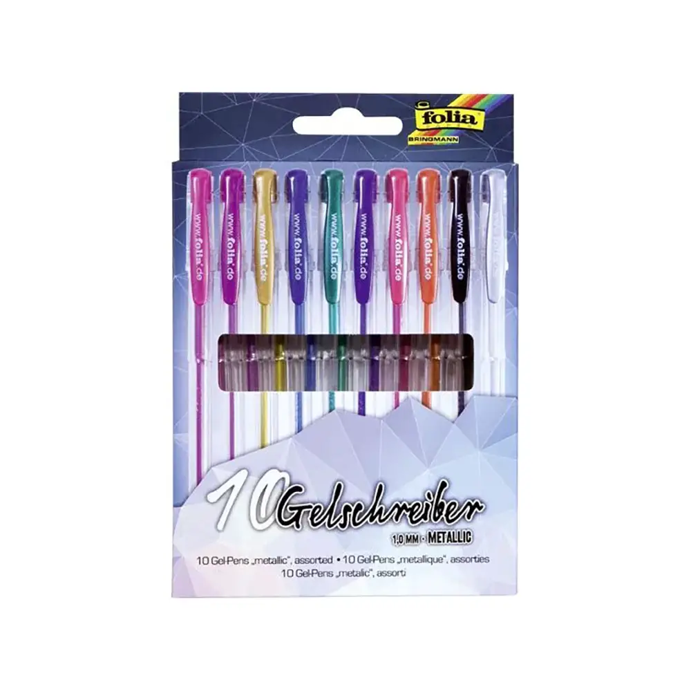 Penne Gel Metalliche – Set 10 Colori con Inchiostro Gel Coprente - penne pennarelli ufficio