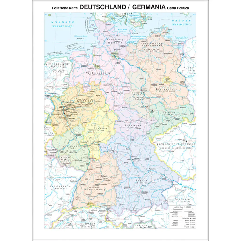 Carta Geografica Madrelingua Germania - Geografia e scienze naturali