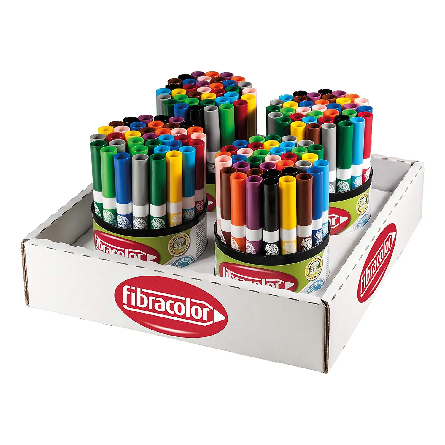 Fibracolor Colormaxi Pennarelli – Pacco Scuola 144 Pennarelli in 12 colori - Pennarelli
