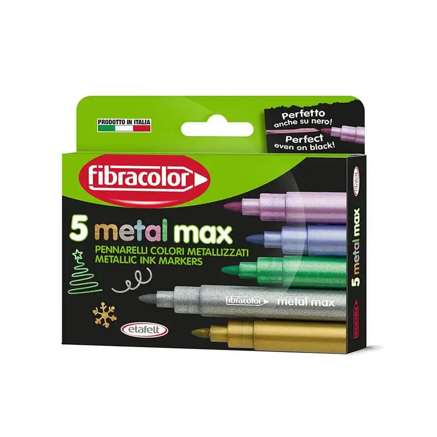 Pennarelli Metal Max Punta Grossa – 5 Colori - Pennarelli