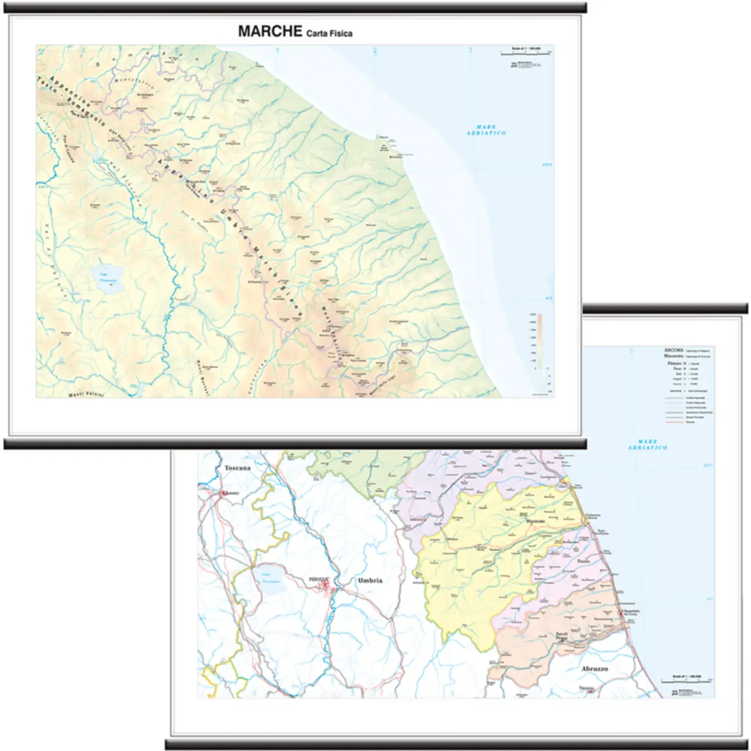 Carta Geografica Regionale Marche - Geografia e scienze naturali
