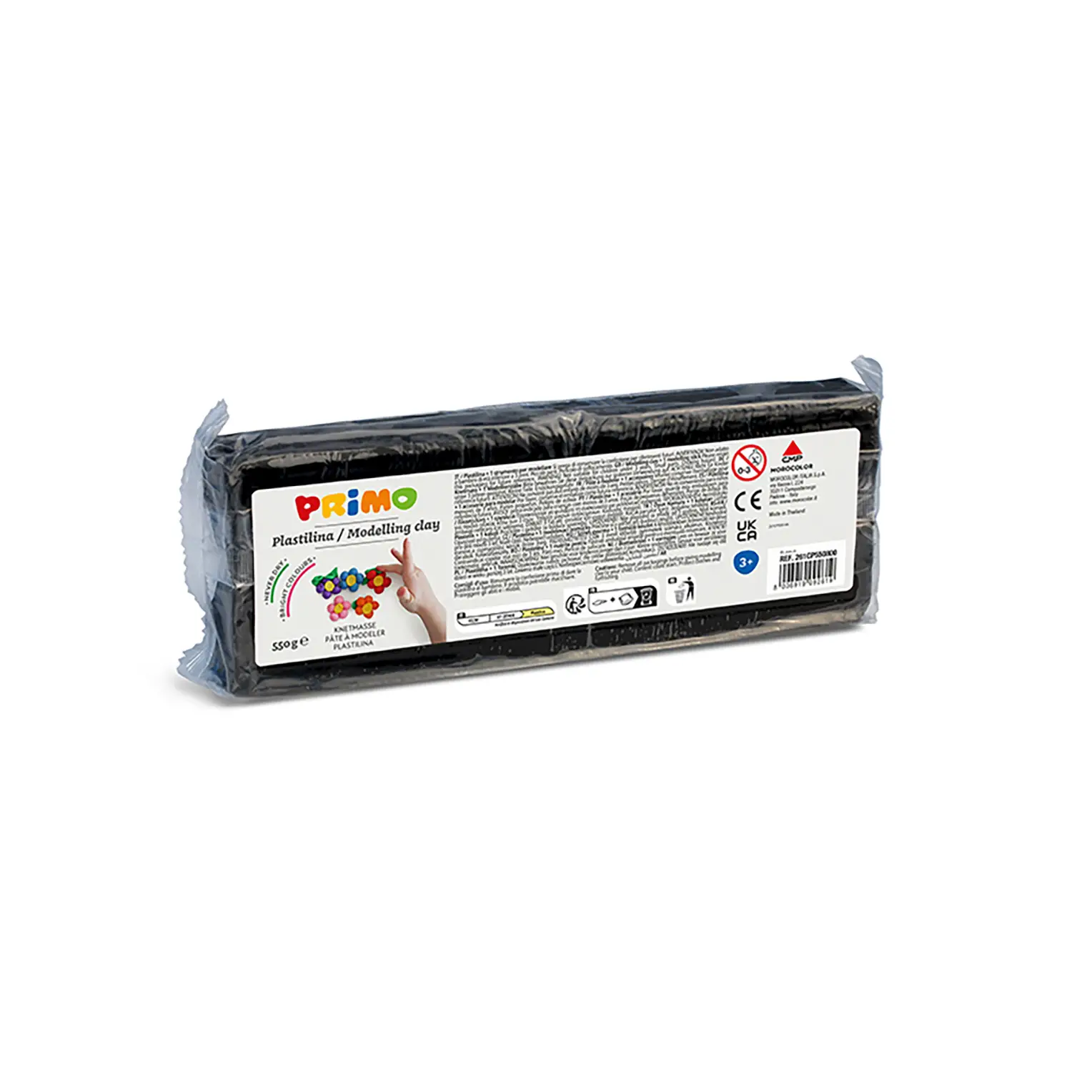 Plastilina Primo – Panetto 550 gr – Colore Nero - Paste per modellare