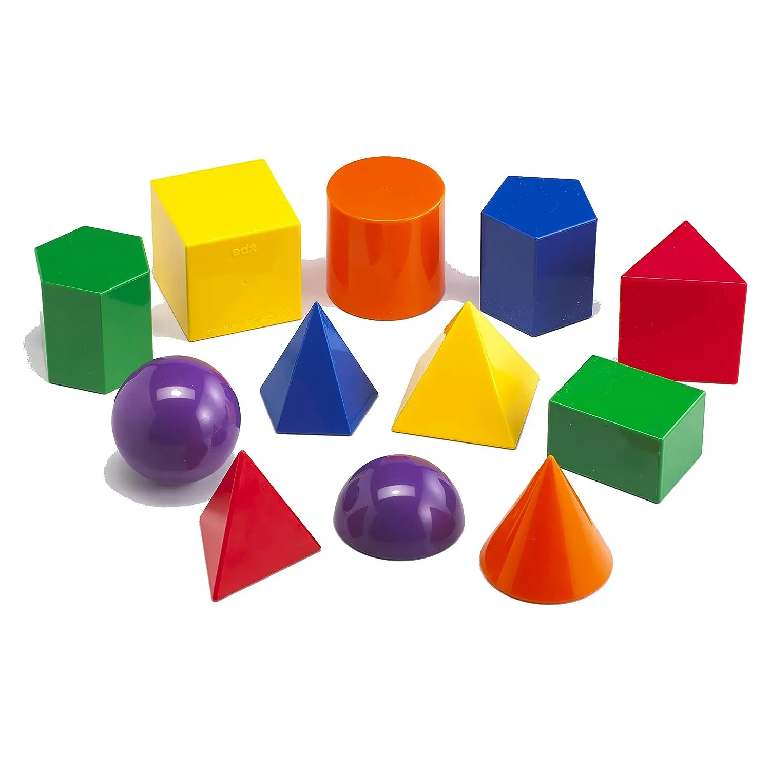 Solidi Geometrici in Plastica – 12 Pezzi Base 8 cm - Geometria