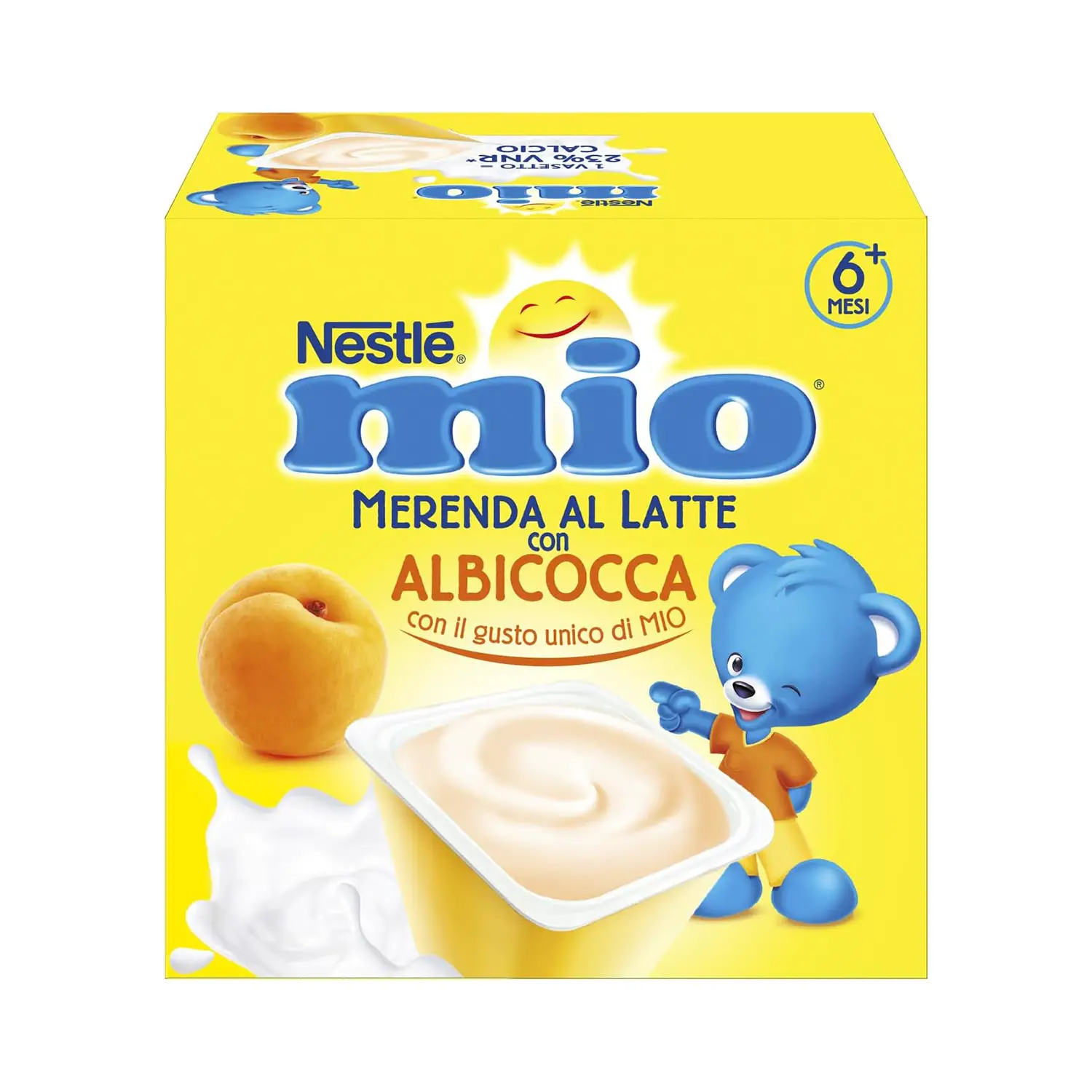 Merenda al Latte Albicocca Nestlé Mio 4x100g – Snack Nutriente per Bambini - merende