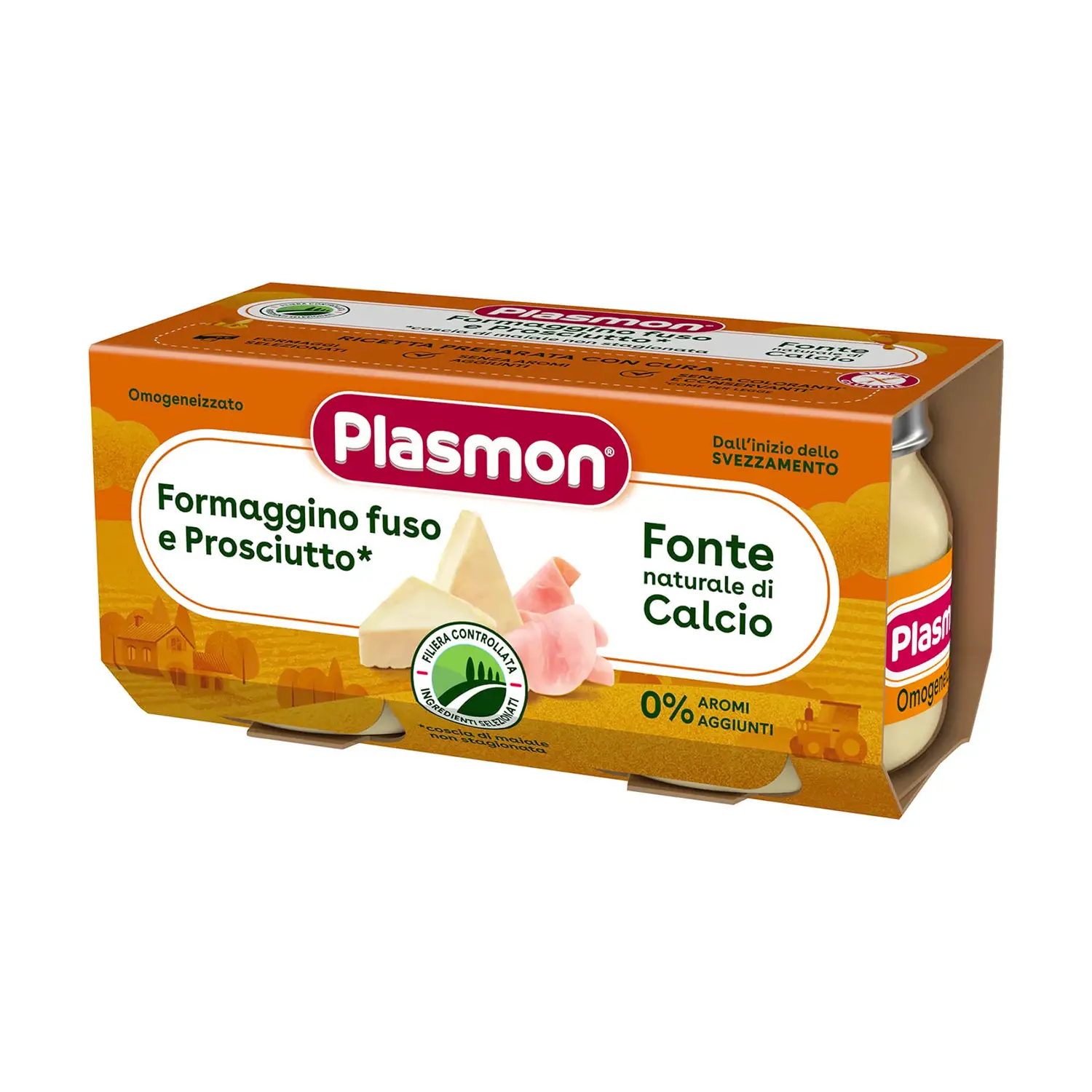 Omogeneizzato Formaggino 2x80 gr. con Prosciutto Cotto - omogeneizzati