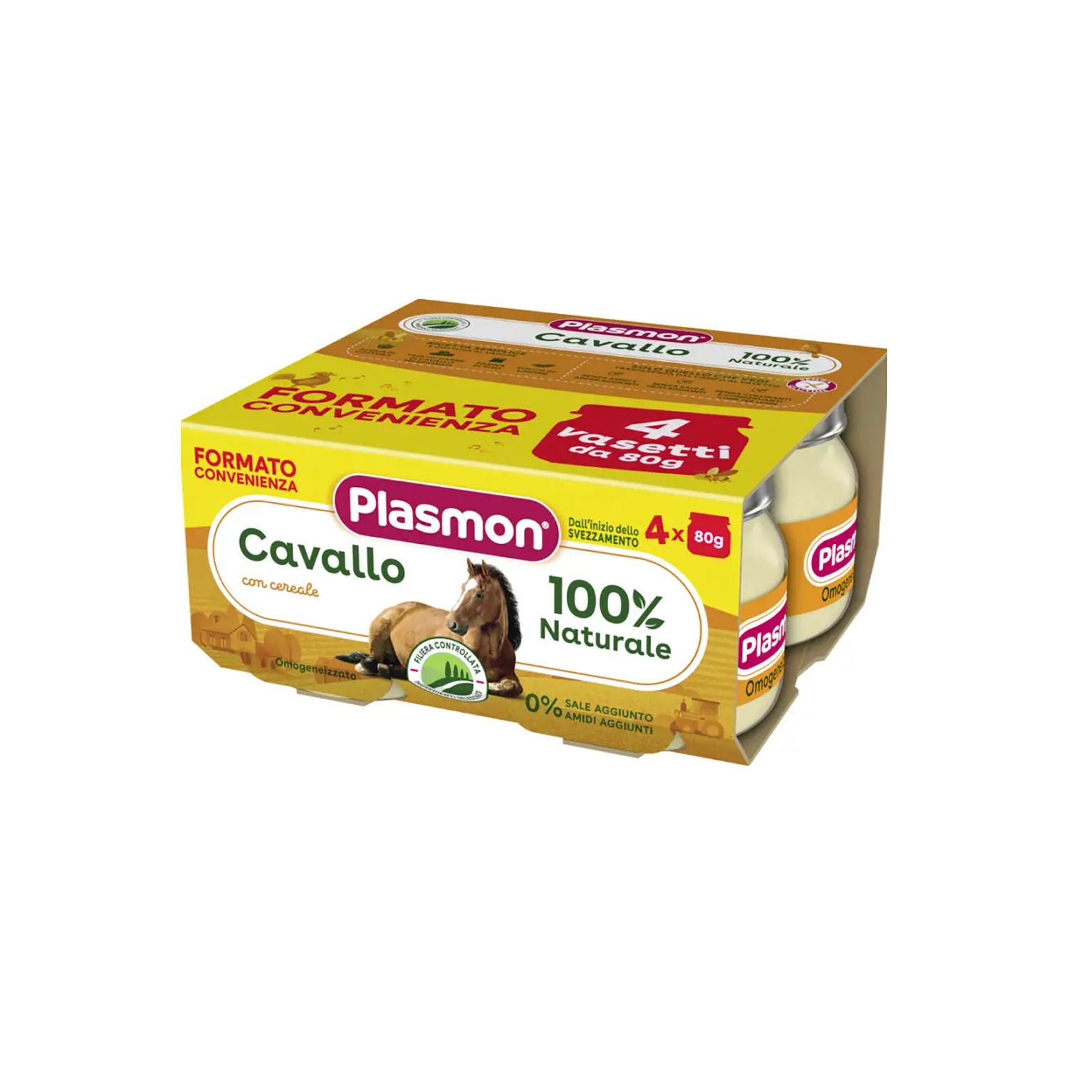 Omogeneizzato di Cavallo Plasmon - 4x80 Gr - Gusto Delicato e Nutrizione Garantita - omogeneizzati