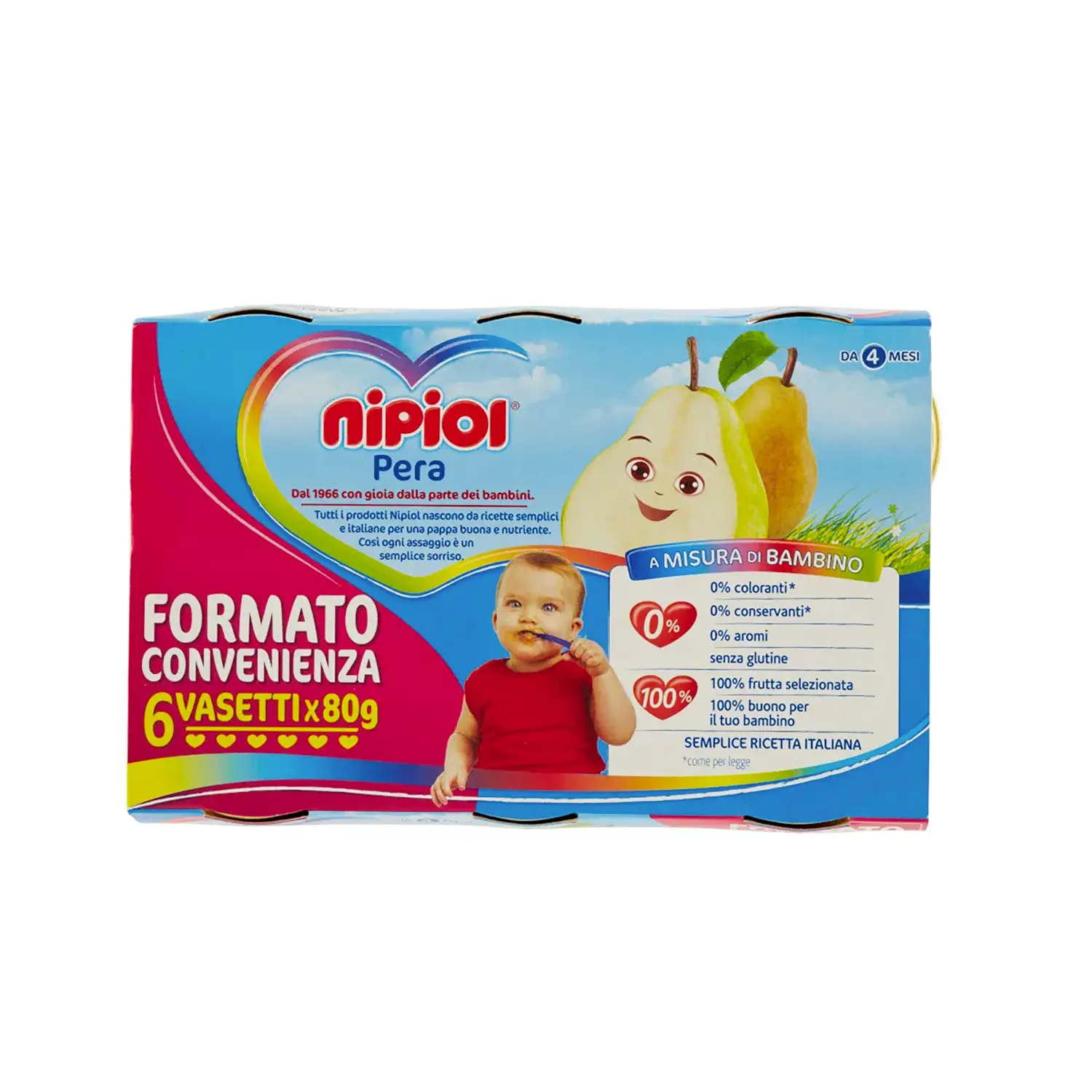 Omogenizzato Nipiol gr. 80x6 Frutta Pera - omogeneizzati