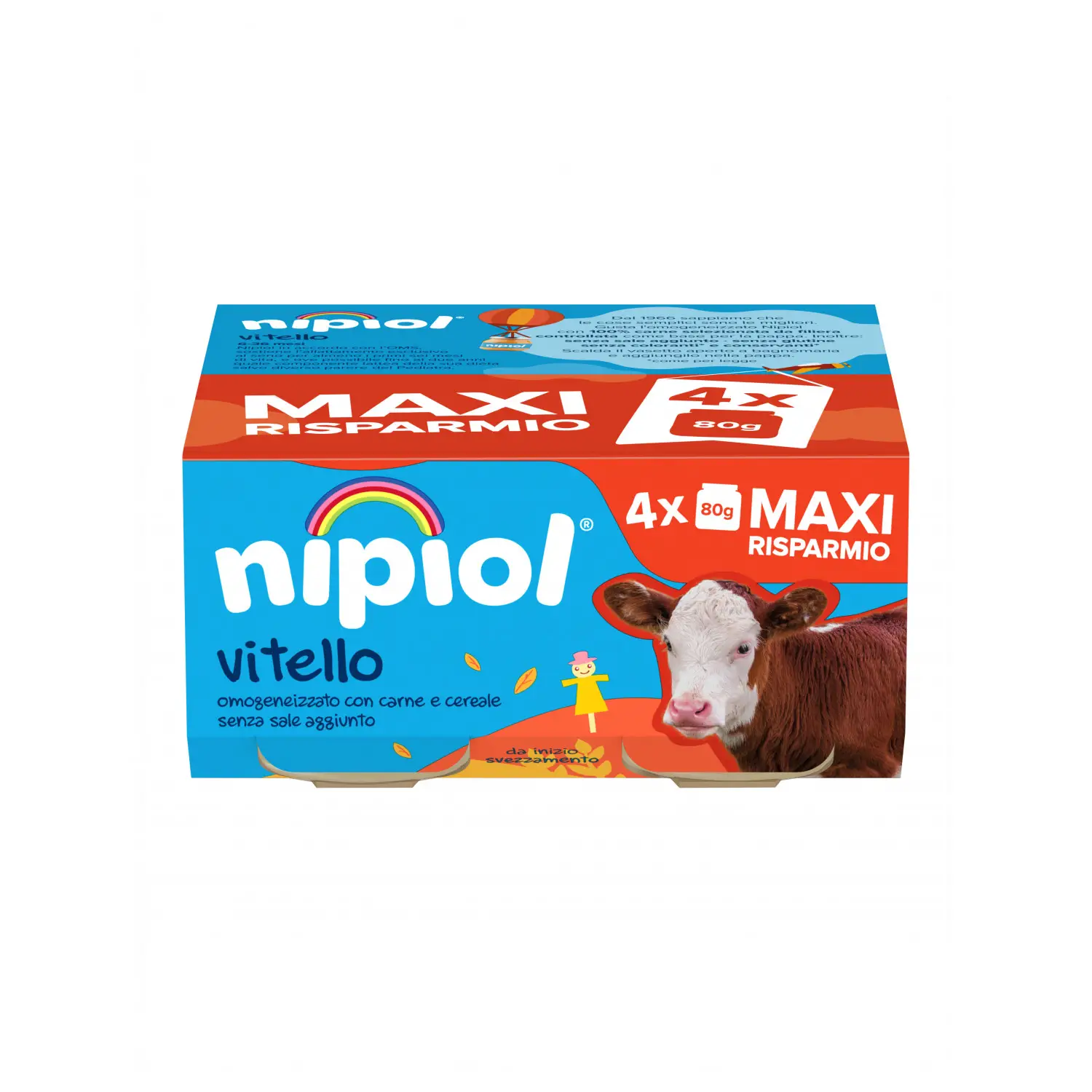 Omogenizzato Nipiol gr. 80x4 Vitello - omogeneizzati