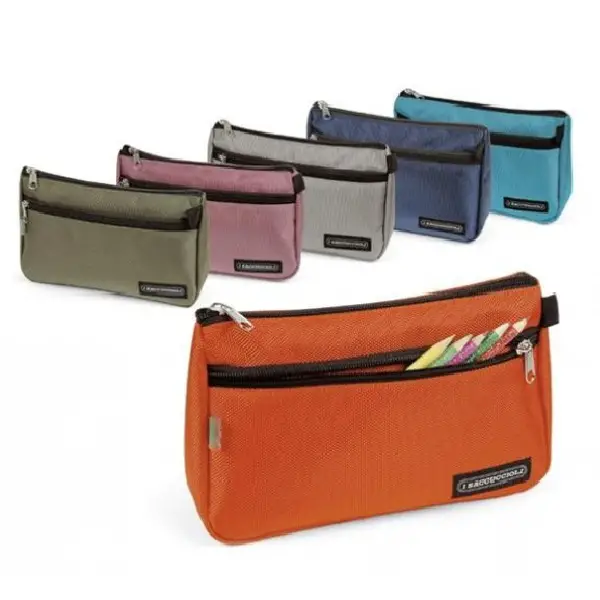 BUSTINA SACCUCCIOLO A 2 ZIP COLORI ASSORTITI - bauletti tombolini bustine
