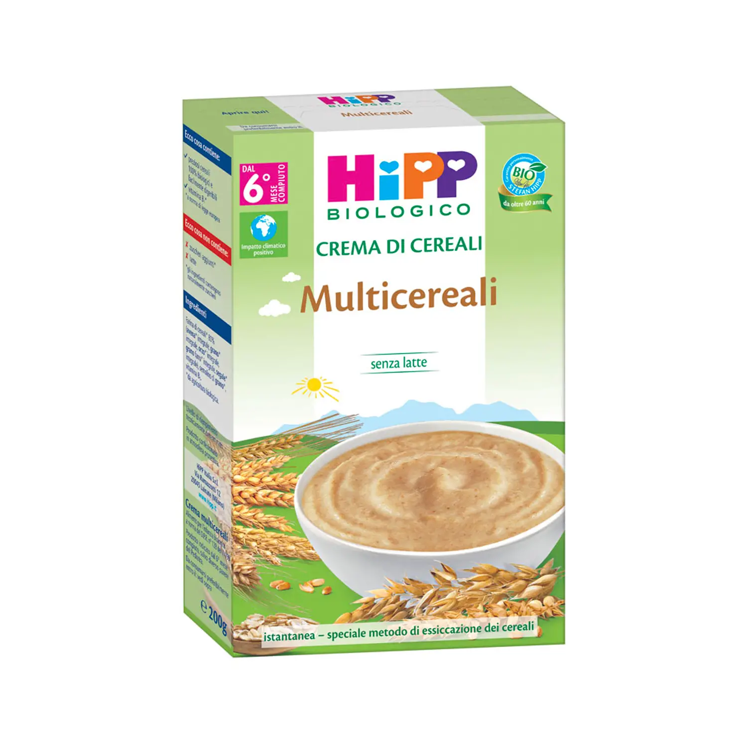 Crema Bio Hipp Multicereali – 100% Biologica con Glutine - farine e creme