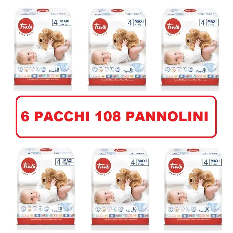 Pannolini Trudi Baby Care Maxi 7/18 Kg • 18 Pannolini - pannolini e salviettine